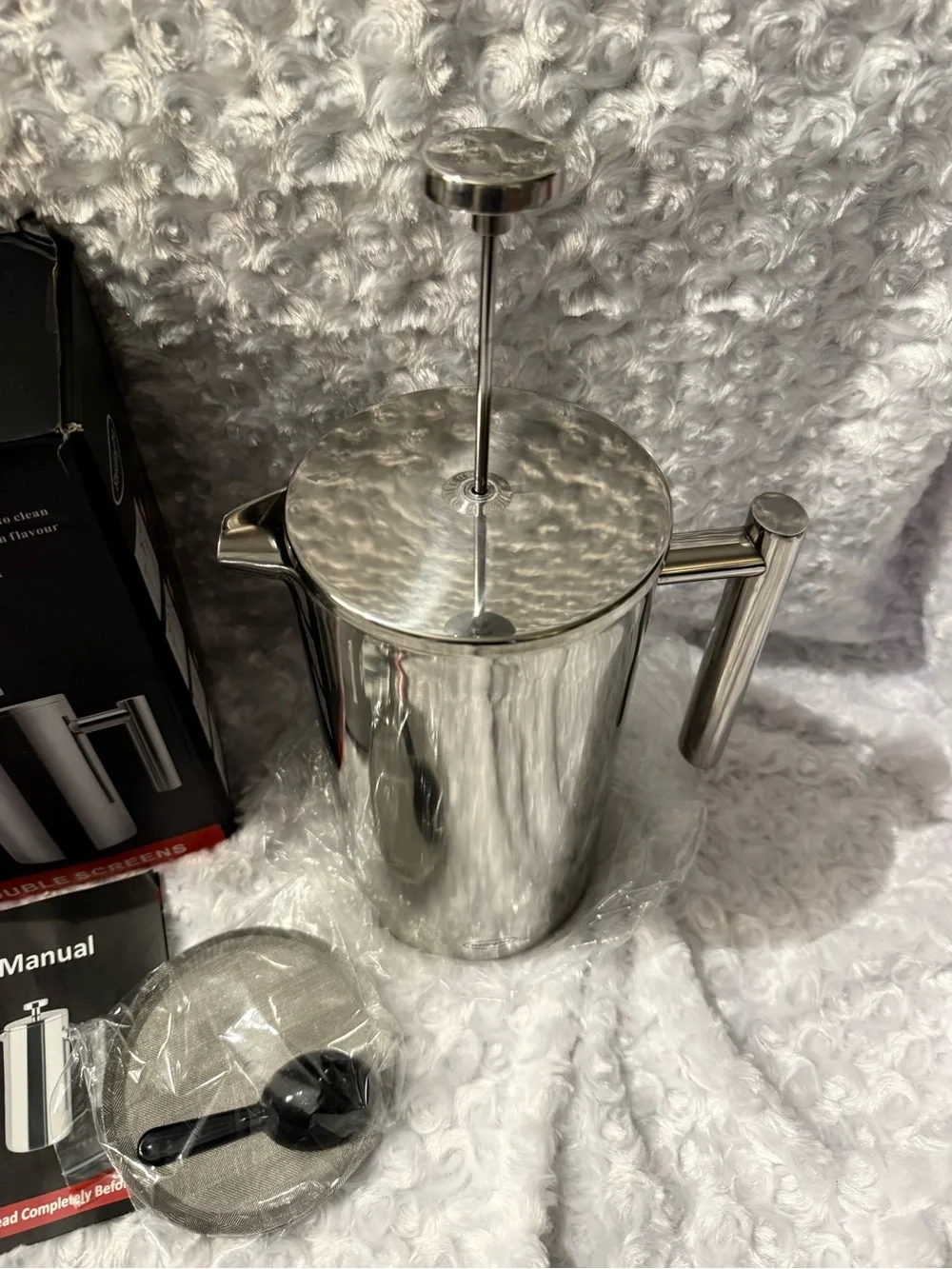 Stainless Steel Coffee Press - Mirror Double-Wall French Press